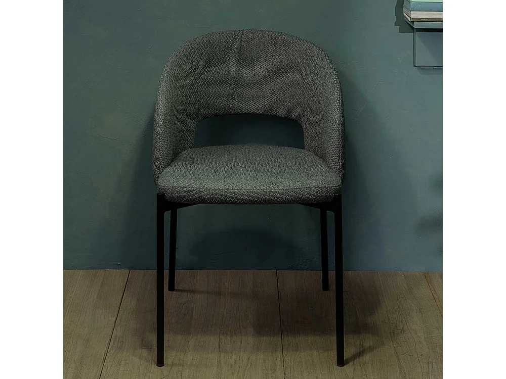 Esstischstühle in Anthrazit Strukturstoff (2er Set)