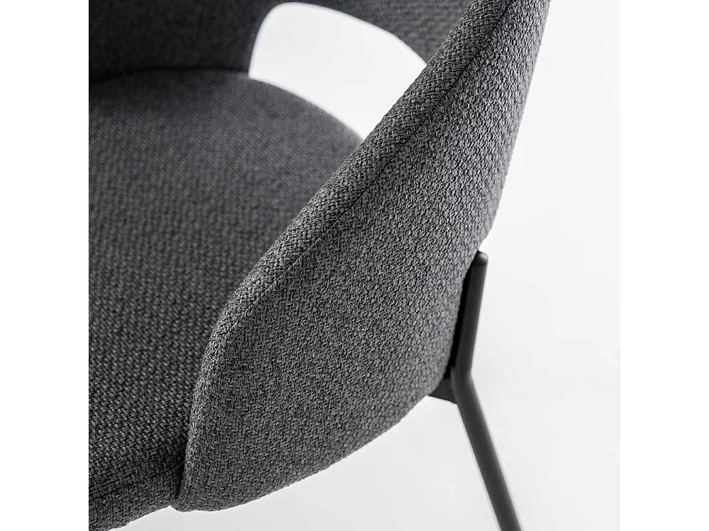 Esstischstühle in Anthrazit Strukturstoff (2er Set)
