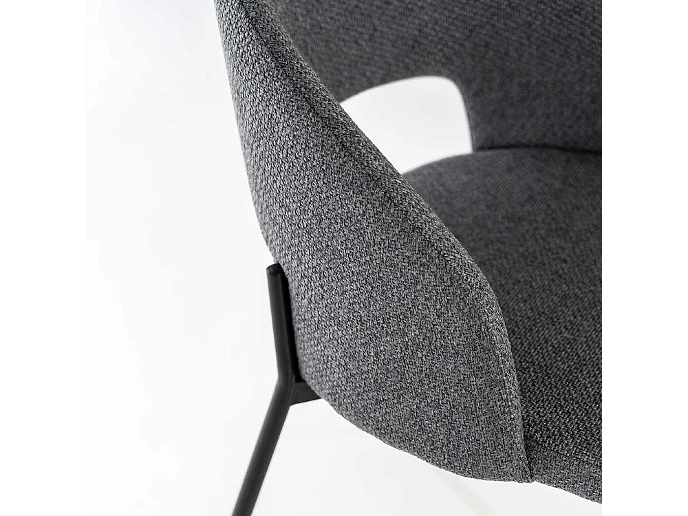 Esstischstühle in Anthrazit Strukturstoff (2er Set)