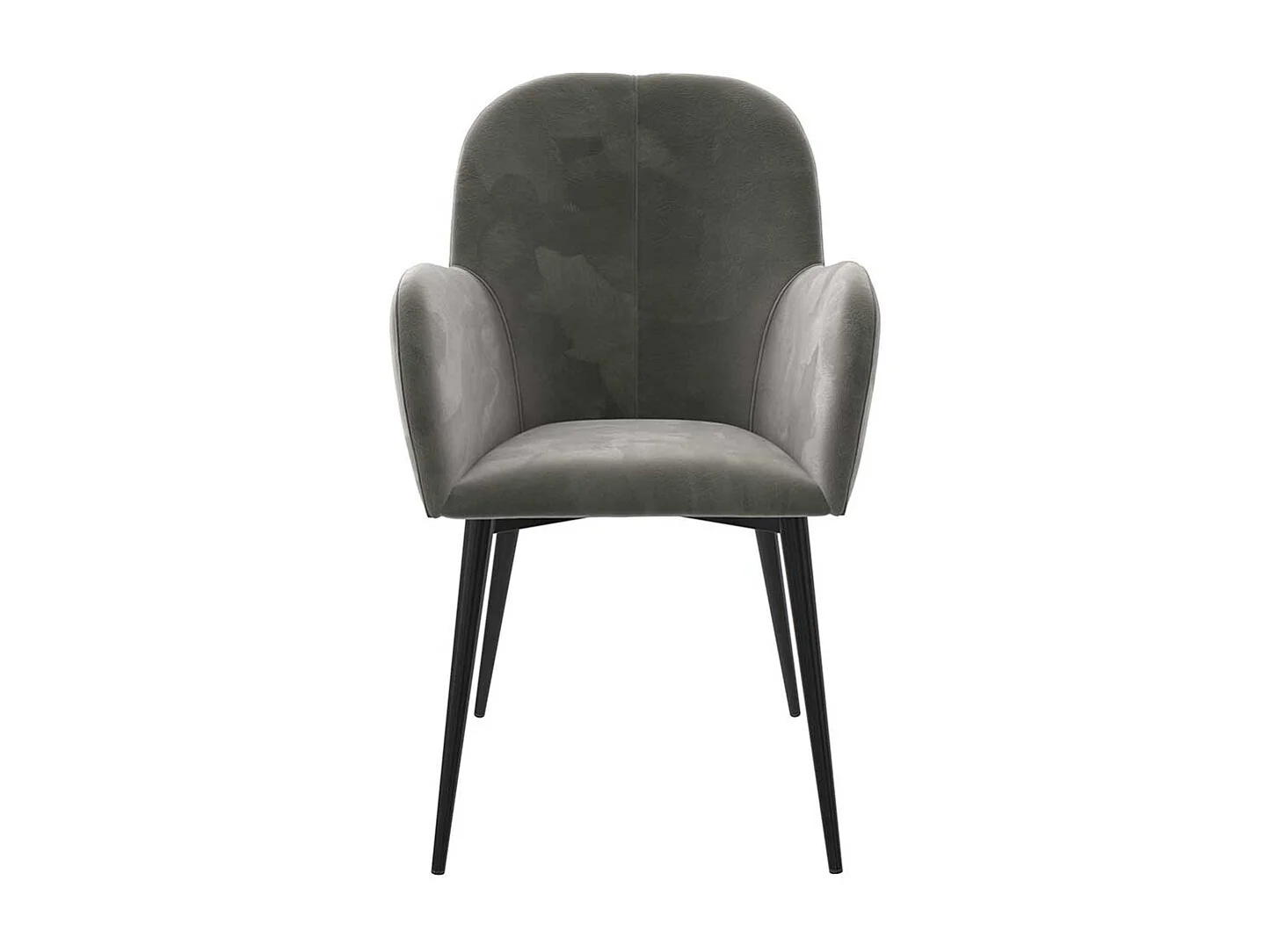 Samt Armlehner grau in modernem Design Gestell aus Metall