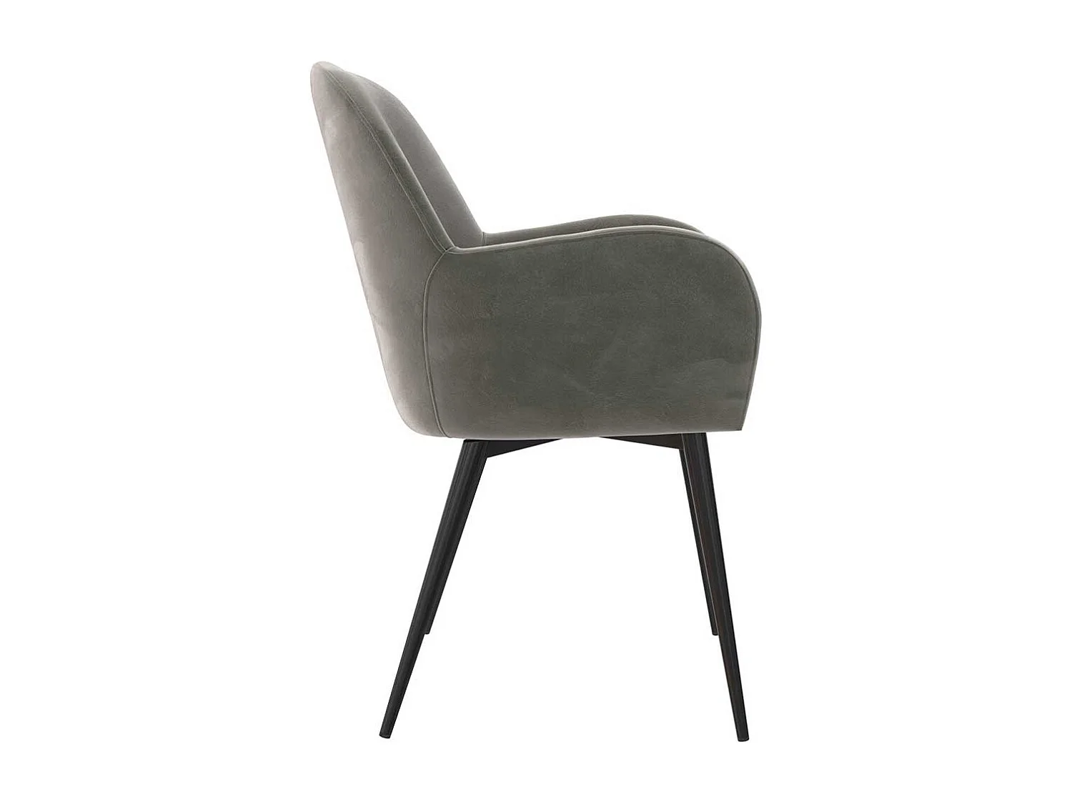 Samt Armlehner grau in modernem Design Gestell aus Metall