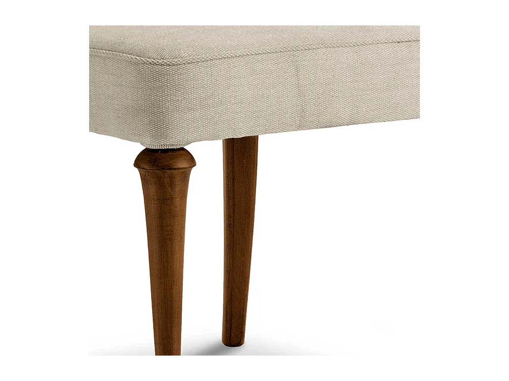 Klassischer Polsterstuhl aus Webstoff Beige Buche Massivholz