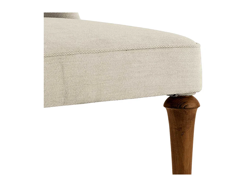 Klassischer Polsterstuhl aus Webstoff Beige Buche Massivholz