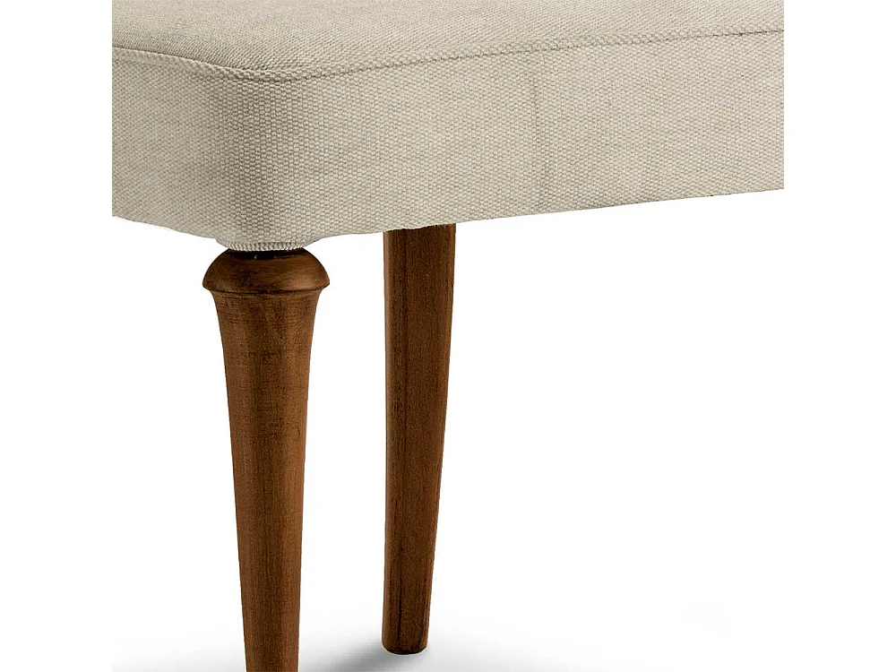 Klassischer Polsterstuhl aus Webstoff Beige Buche Massivholz