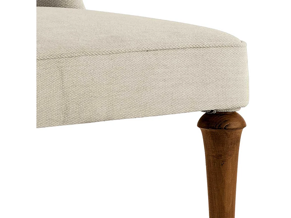 Klassischer Polsterstuhl aus Webstoff Beige Buche Massivholz