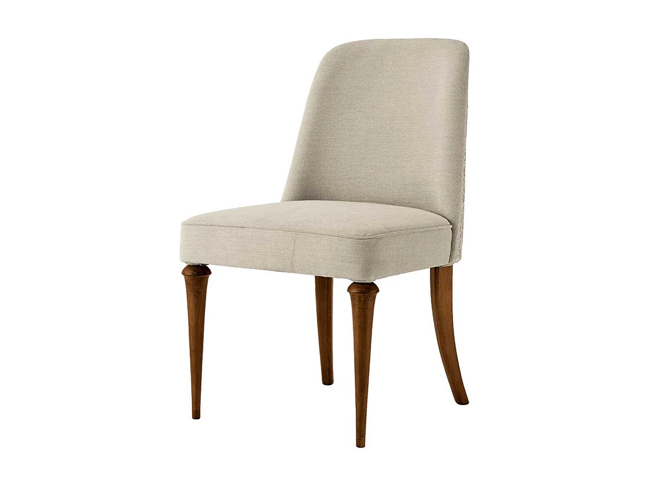 Klassischer Polsterstuhl aus Webstoff Beige Buche Massivholz