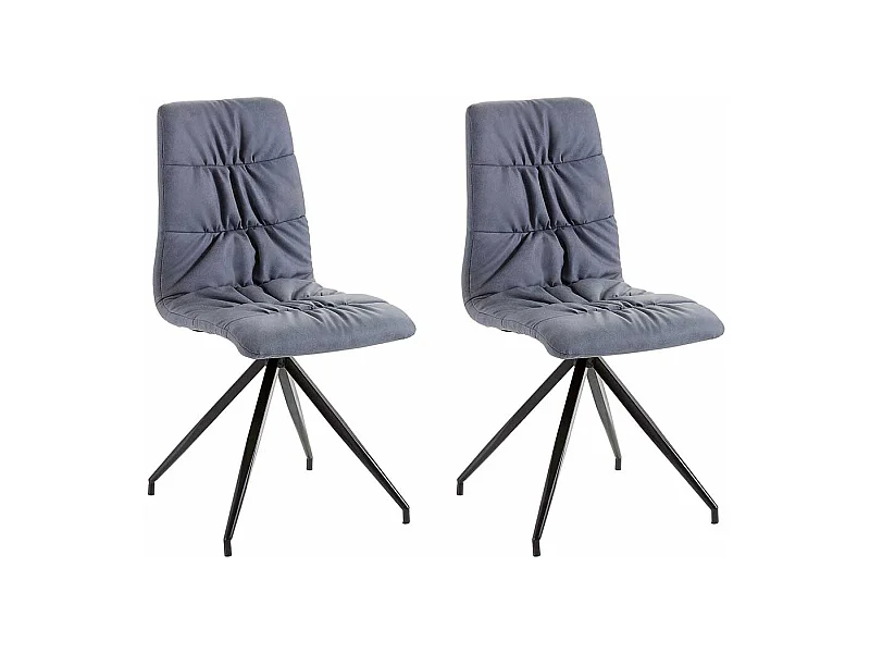 Polsterstuehle Esszimmer mit aufwendigen Steppungen Blaugrau (2er Set)