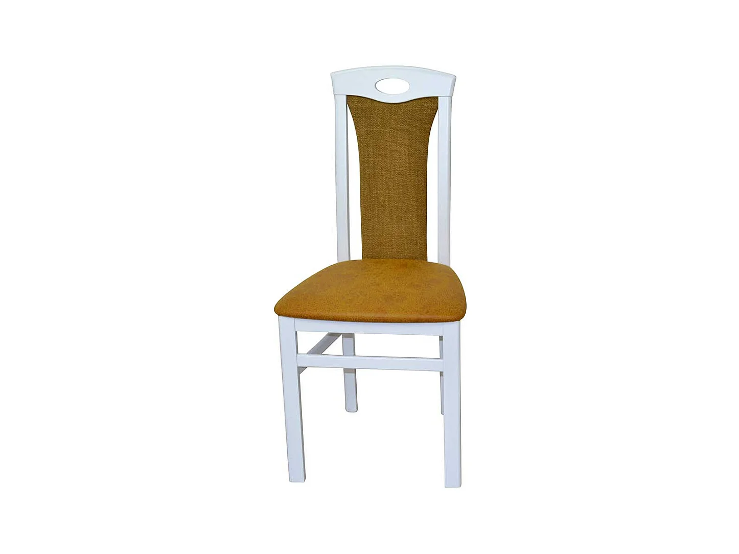 Gepolsterte St�hle in Wei� Ocker Gelb (2er Set)