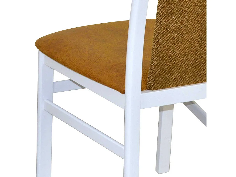 Gepolsterte Stühle in Weiß Ocker Gelb (2er Set)