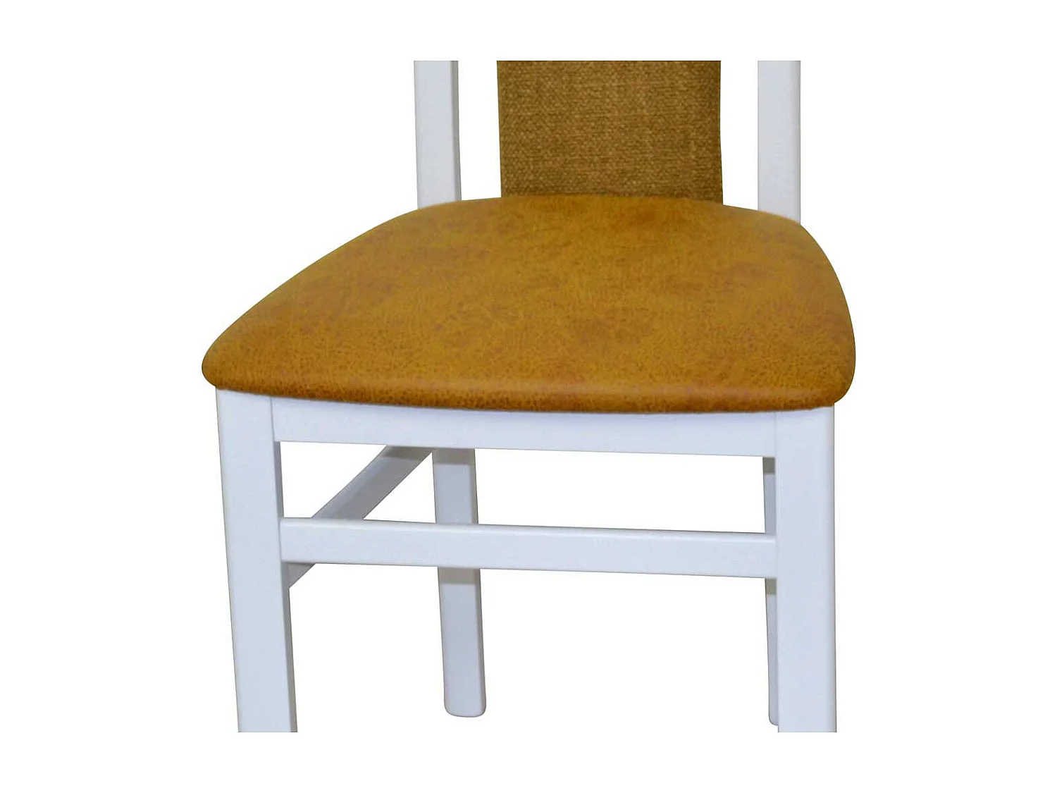 Gepolsterte Stühle in Weiß Ocker Gelb (2er Set)