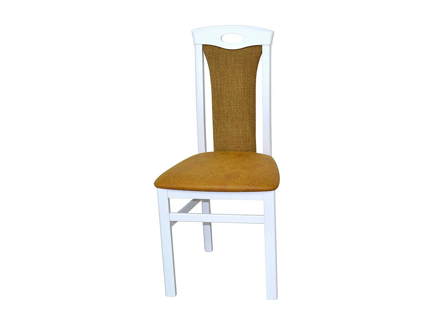 Gepolsterte Stühle in Weiß Ocker Gelb (2er Set)