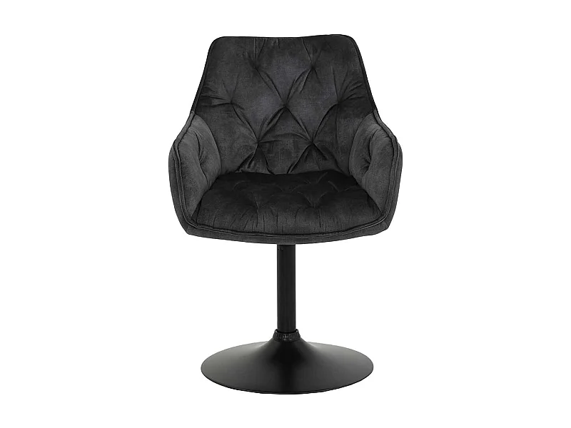 Esstisch Drehstühle in Anthrazit und Schwarz aufwendigen Steppungen (2er Set)