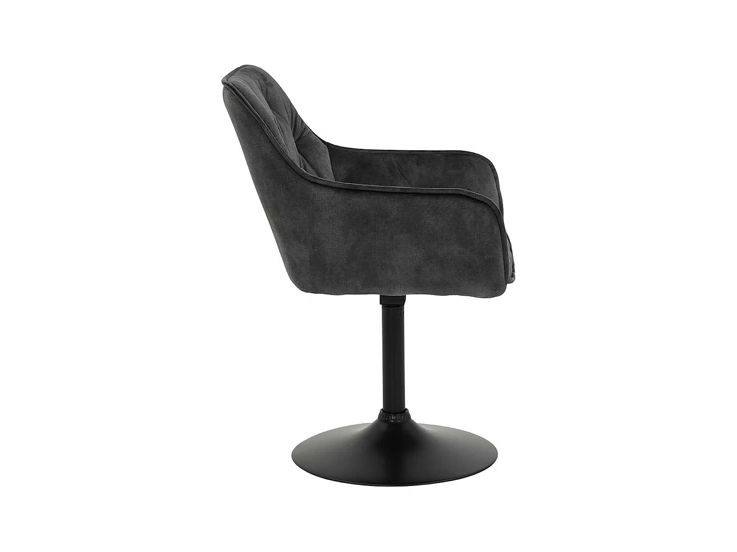 Esstisch Drehstühle in Anthrazit und Schwarz aufwendigen Steppungen (2er Set)