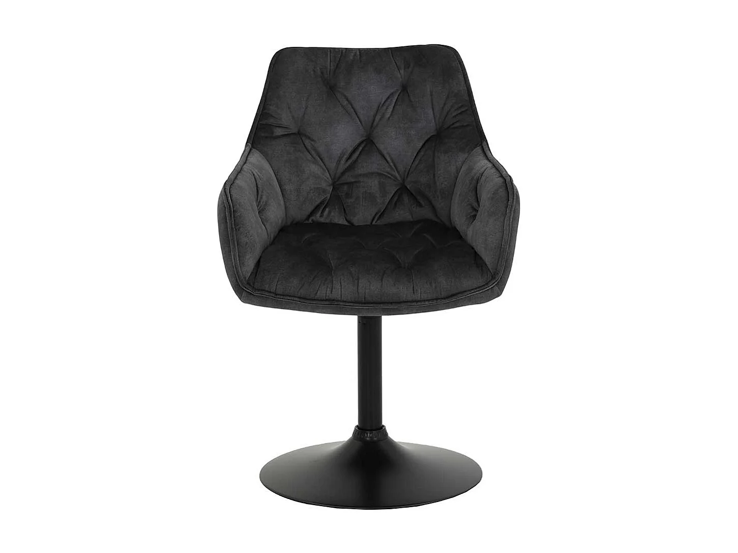 Esstisch Drehstühle in Anthrazit und Schwarz aufwendigen Steppungen (2er Set)