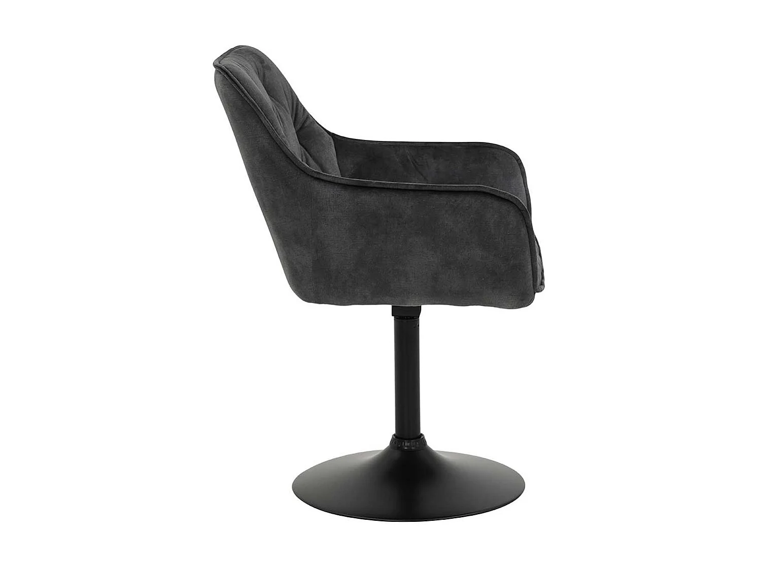 Esstisch Drehstühle in Anthrazit und Schwarz aufwendigen Steppungen (2er Set)