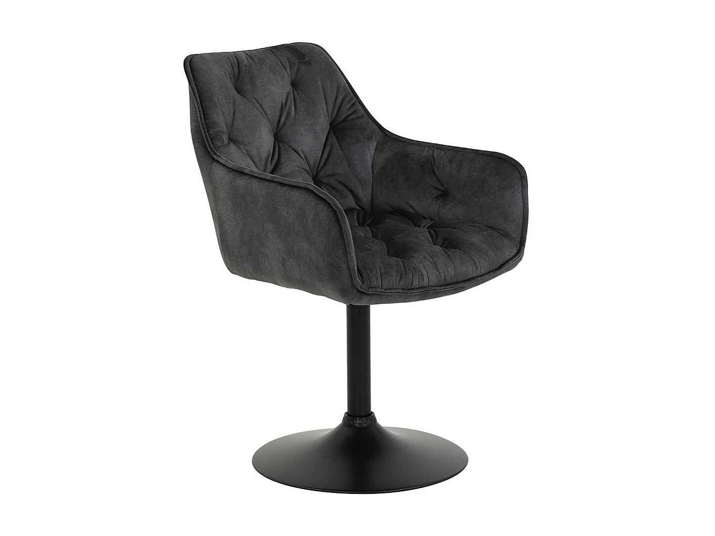 Esstisch Drehstühle in Anthrazit und Schwarz aufwendigen Steppungen (2er Set)