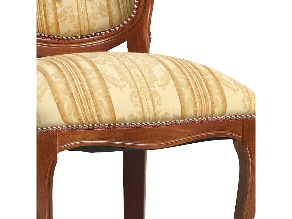 Esszimmerstuhl Polsterstuhl mit Gestell aus Massivholz und Punktsteppungen