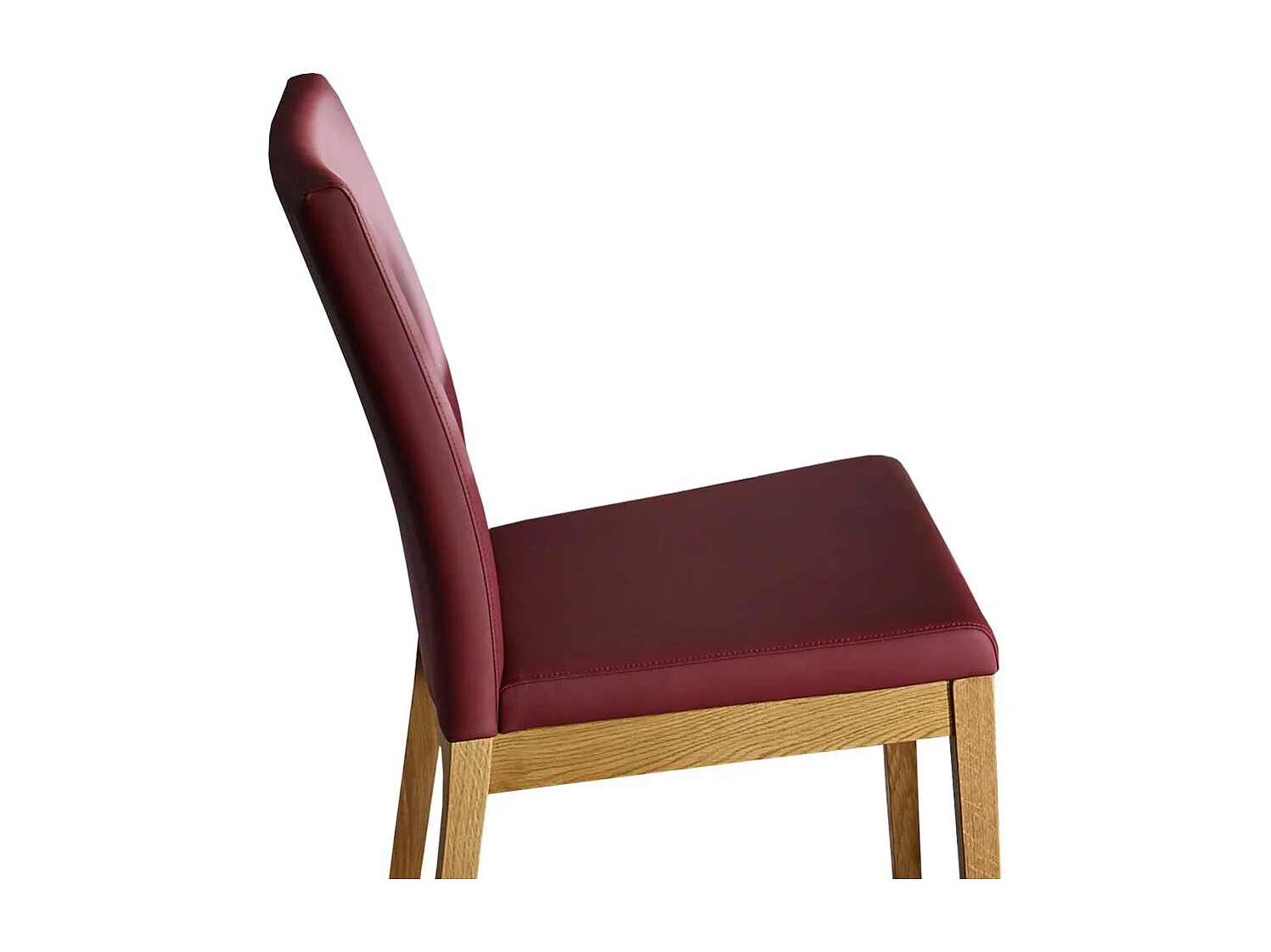 Esszimmerstuhl in Rot Kunstleder Wildeiche Massivholz