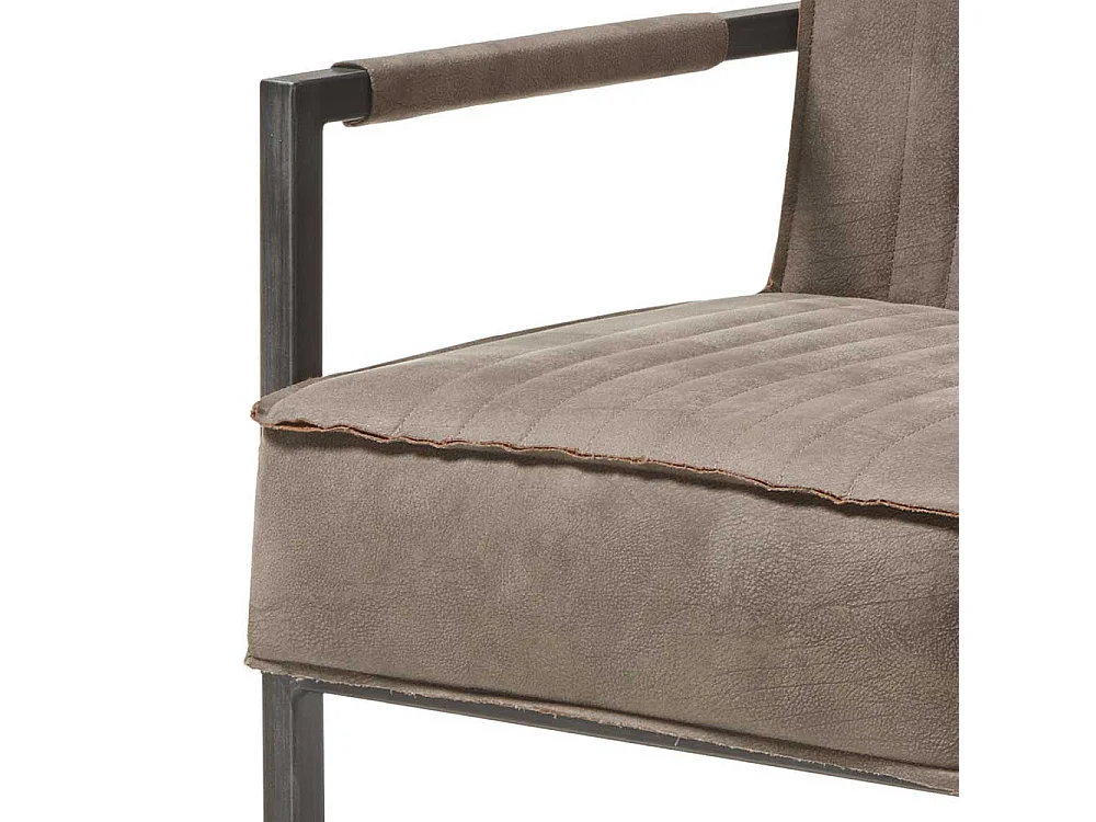 Freischwingerstühle in Taupe und Schwarz Armlehnen (2er Set)