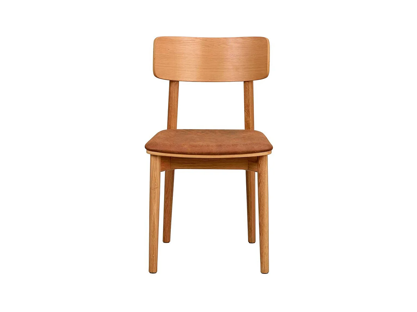 Holzstühle mit Polstersitz in Eichefarben Braun (2er Set)