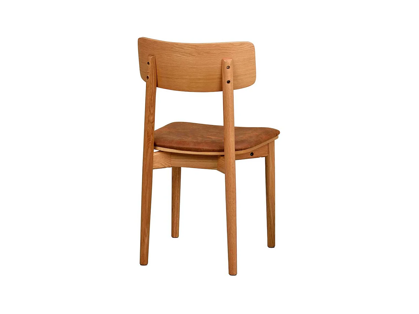 Holzstühle mit Polstersitz in Eichefarben Braun (2er Set)
