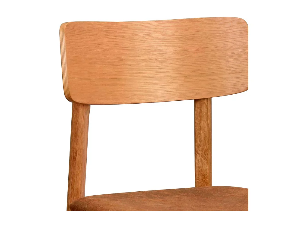 Holzstühle mit Polstersitz in Eichefarben Braun (2er Set)