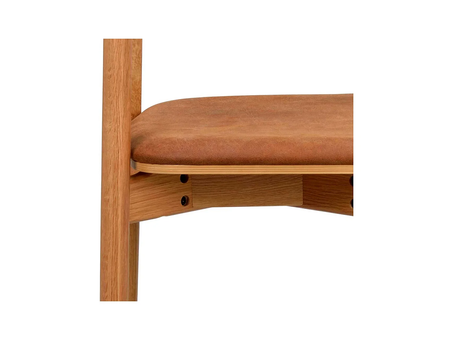 Holzstühle mit Polstersitz in Eichefarben Braun (2er Set)