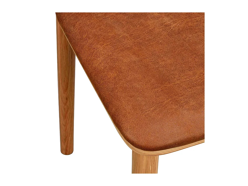 Holzstühle mit Polstersitz in Eichefarben Braun (2er Set)