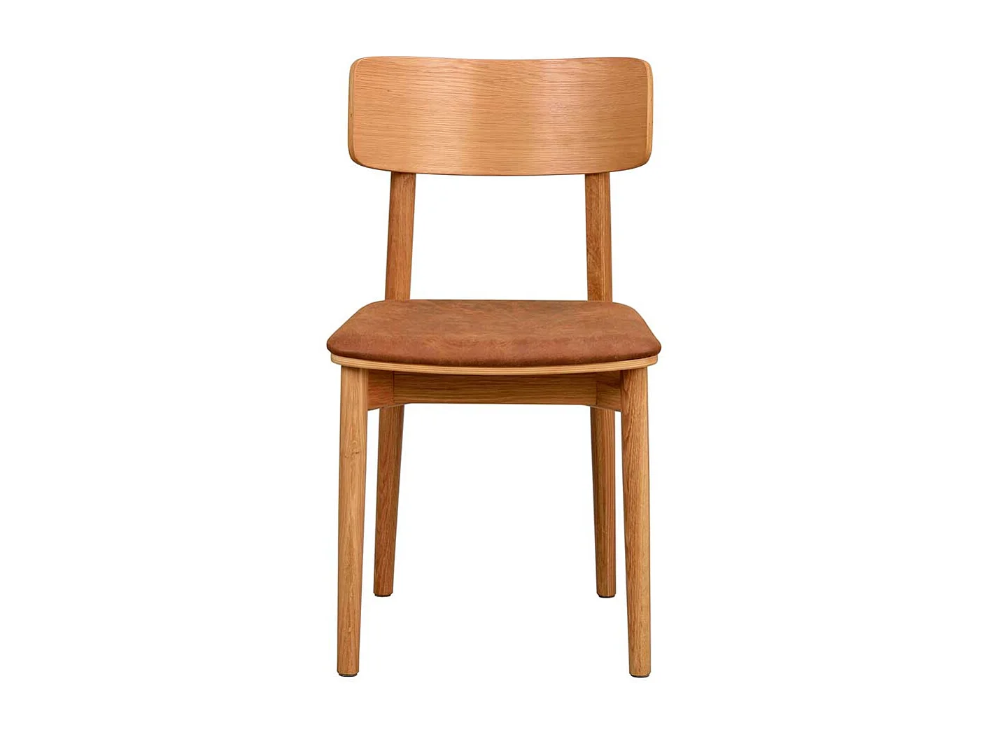 Holzstühle mit Polstersitz in Eichefarben Braun (2er Set)