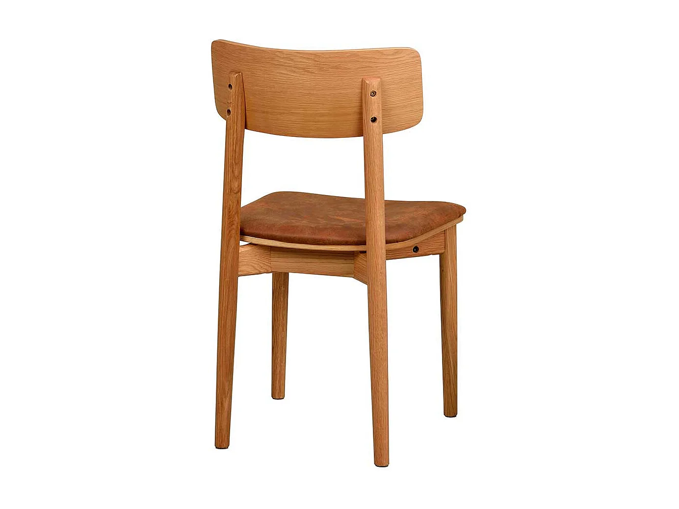 Holzstühle mit Polstersitz in Eichefarben Braun (2er Set)