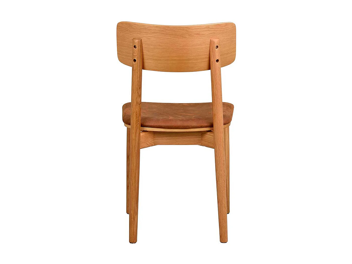 Holzstühle mit Polstersitz in Eichefarben Braun (2er Set)