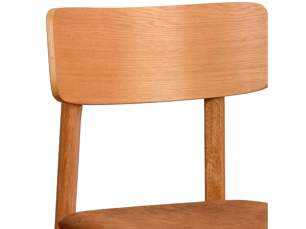 Holzstühle mit Polstersitz in Eichefarben Braun (2er Set)