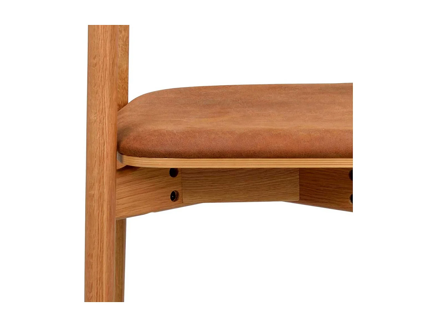 Holzstühle mit Polstersitz in Eichefarben Braun (2er Set)