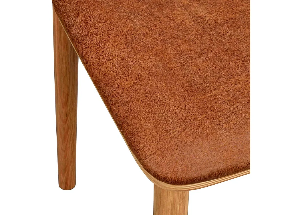 Holzstühle mit Polstersitz in Eichefarben Braun (2er Set)