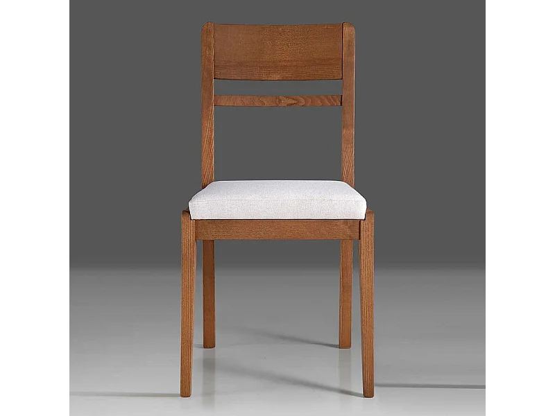 Massivholzstuhl mit Polstersitz Webstoff