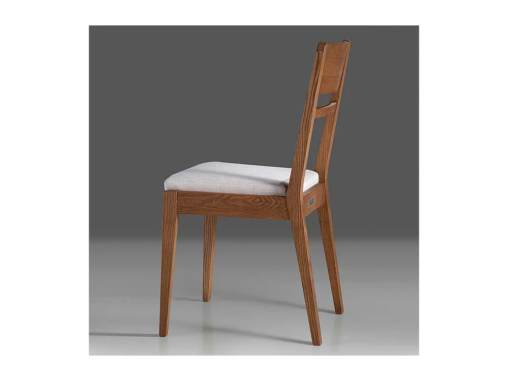 Massivholzstuhl mit Polstersitz Webstoff