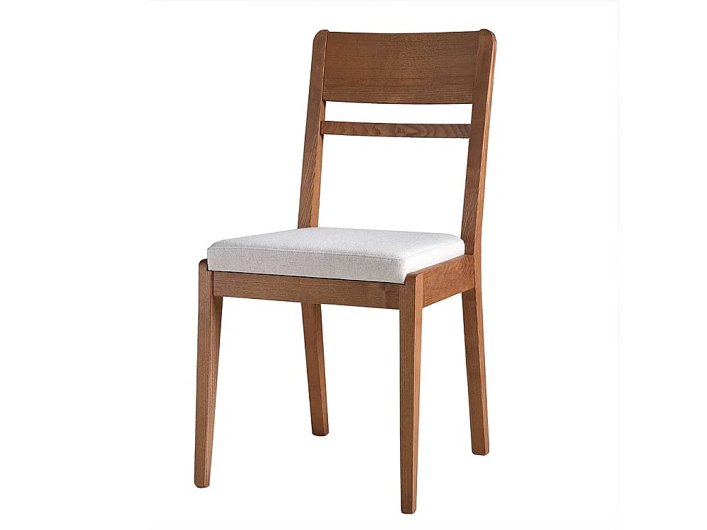 Massivholzstuhl mit Polstersitz Webstoff