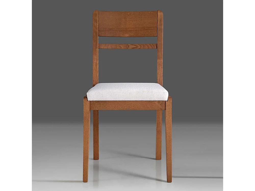 Massivholzstuhl mit Polstersitz Webstoff