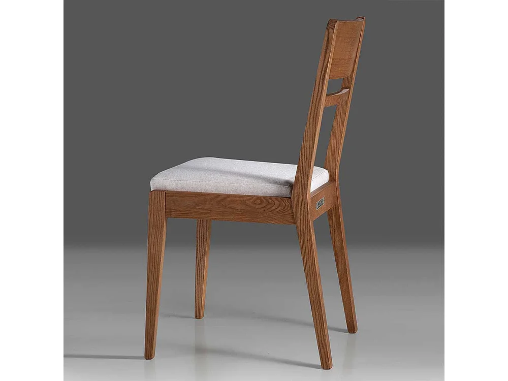 Massivholzstuhl mit Polstersitz Webstoff