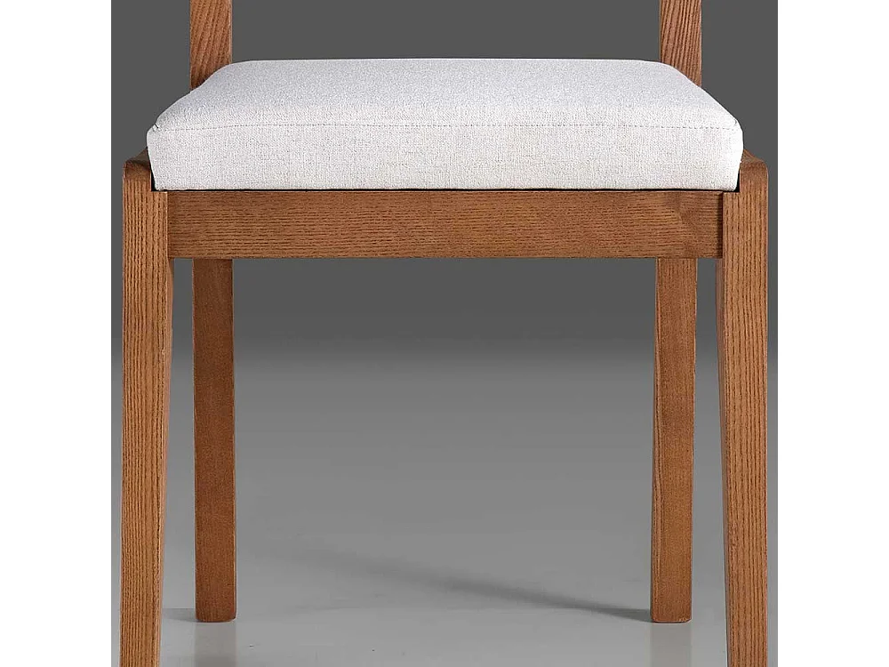 Massivholzstuhl mit Polstersitz Webstoff