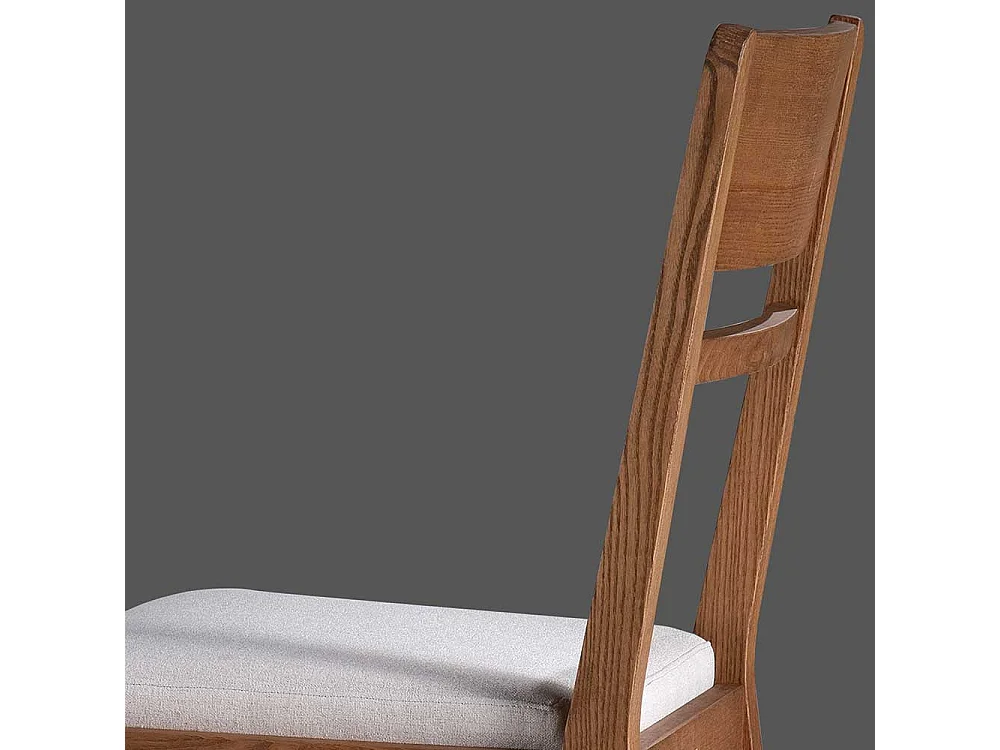 Massivholzstuhl mit Polstersitz Webstoff