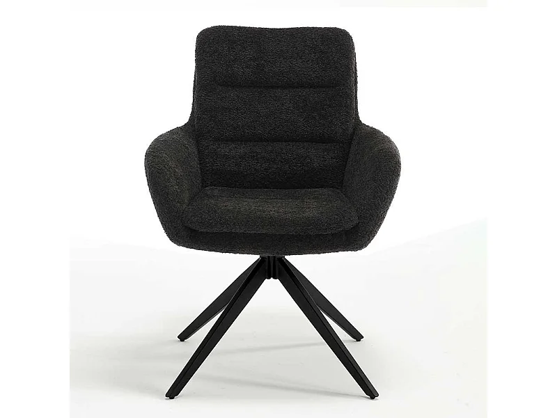 Esszimmerarmlehnstuhl drehbar in Anthrazit und Schwarz Armlehnen (2er Set)