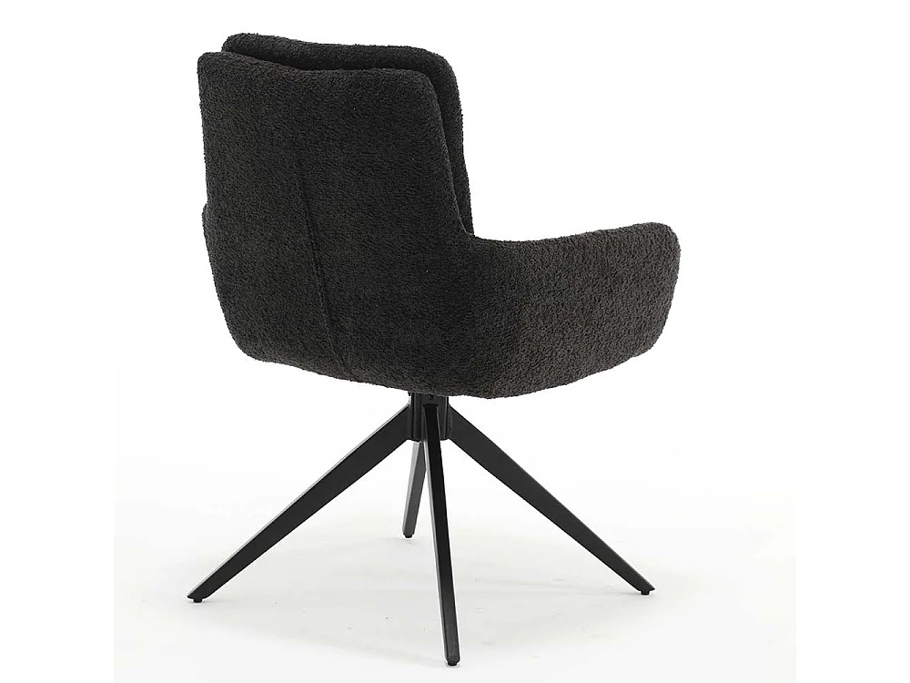 Esszimmerarmlehnstuhl drehbar in Anthrazit und Schwarz Armlehnen (2er Set)