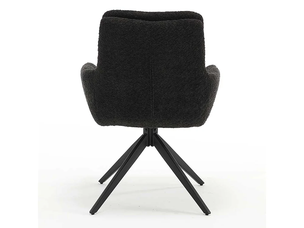 Esszimmerarmlehnstuhl drehbar in Anthrazit und Schwarz Armlehnen (2er Set)