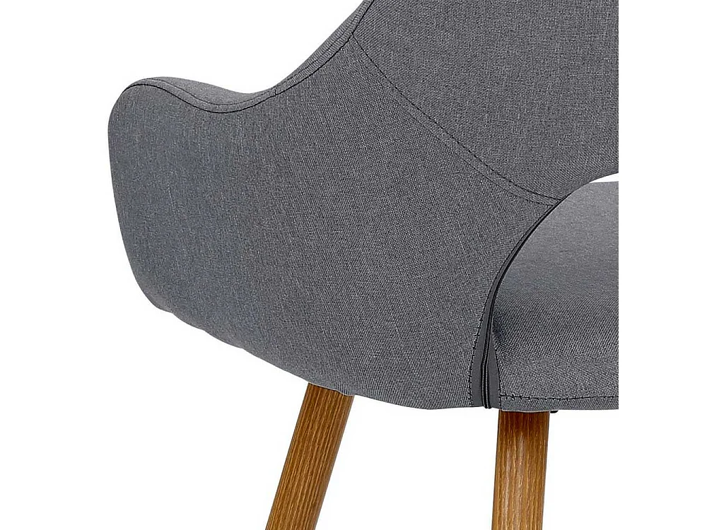 Esszimmer Polsterstühle in Grau und Naturfarben Metallgestell (2er Set)