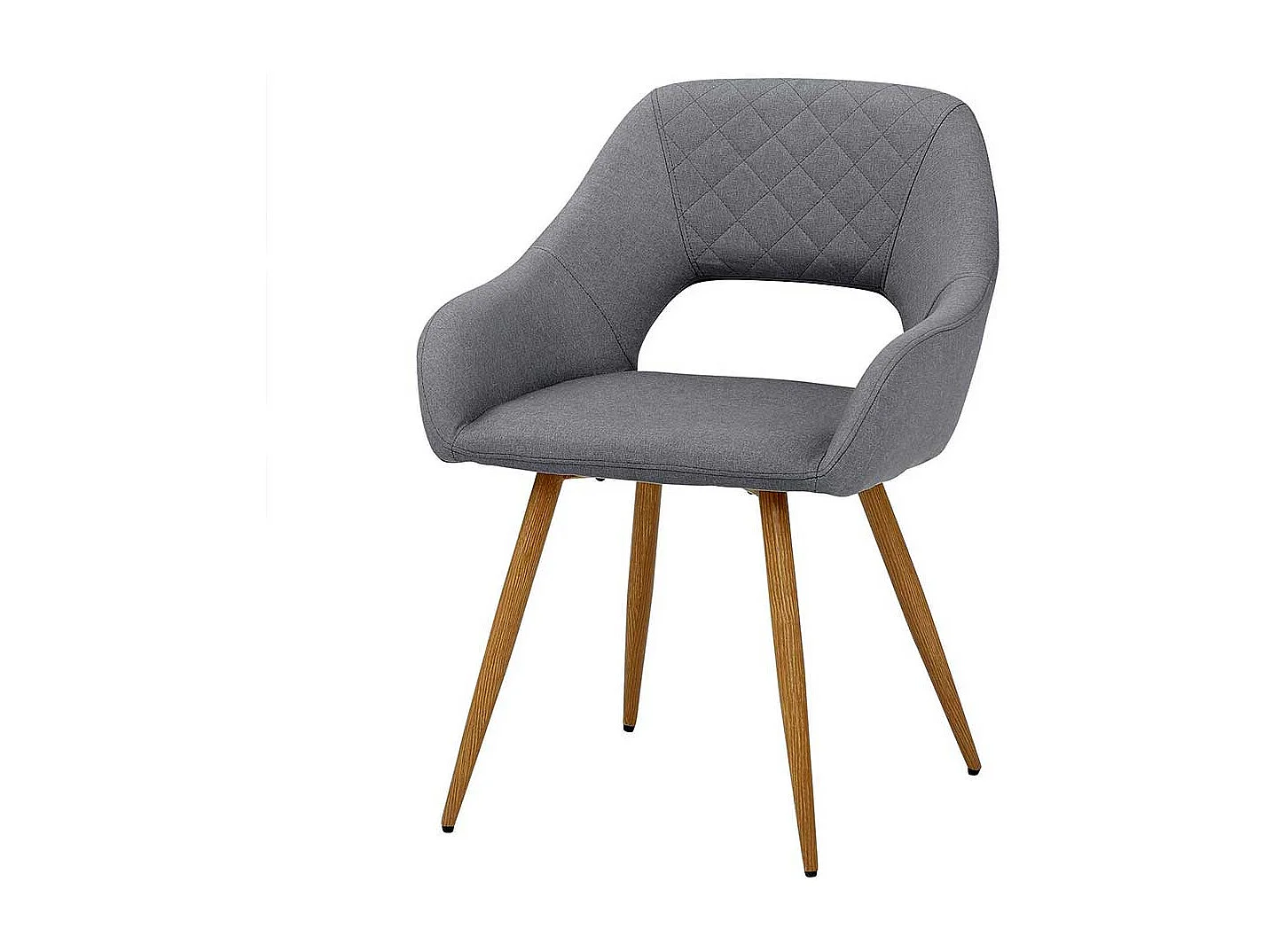 Esszimmer Polsterstühle in Grau und Naturfarben Metallgestell (2er Set)