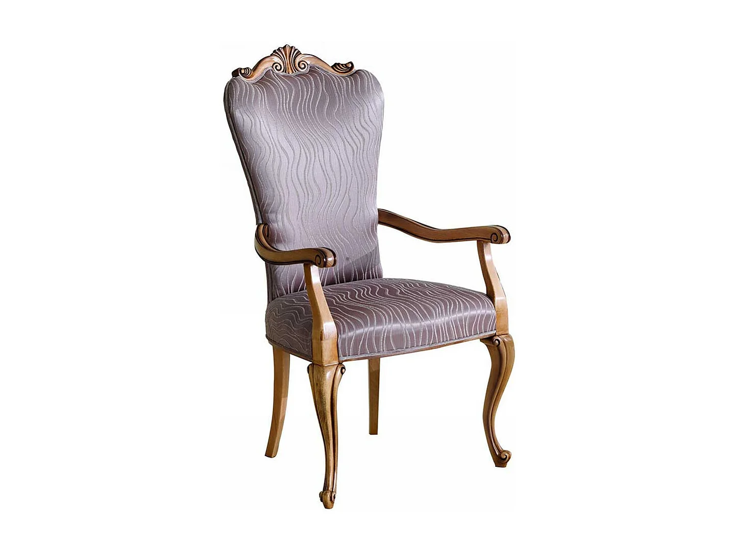 Armlehnstuhl mit hoher Lehne in italienischem Design Rosenholz und Braun