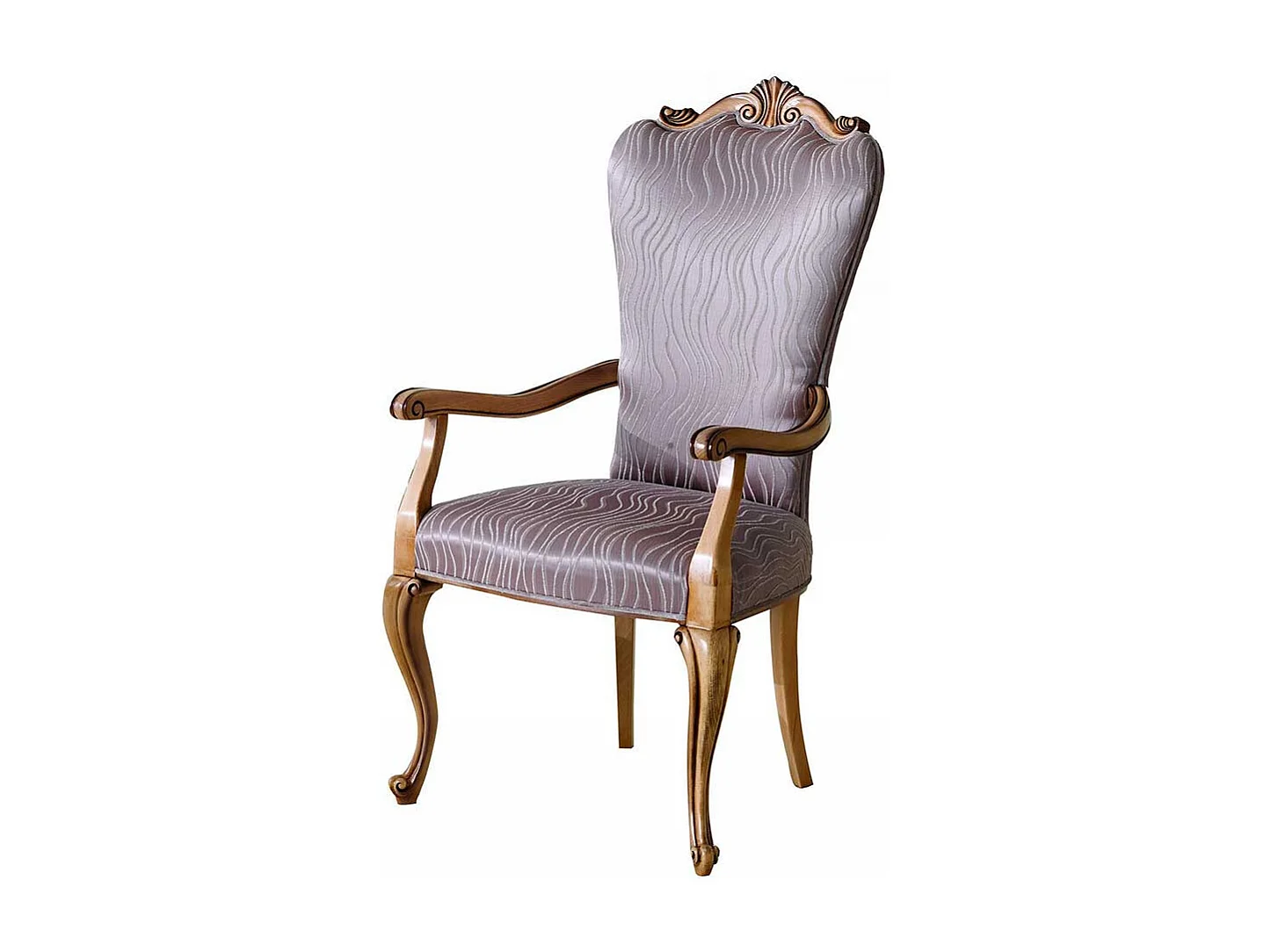 Armlehnstuhl mit hoher Lehne in italienischem Design Rosenholz und Braun