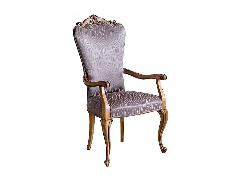 Armlehnstuhl mit hoher Lehne in italienischem Design Rosenholz und Braun