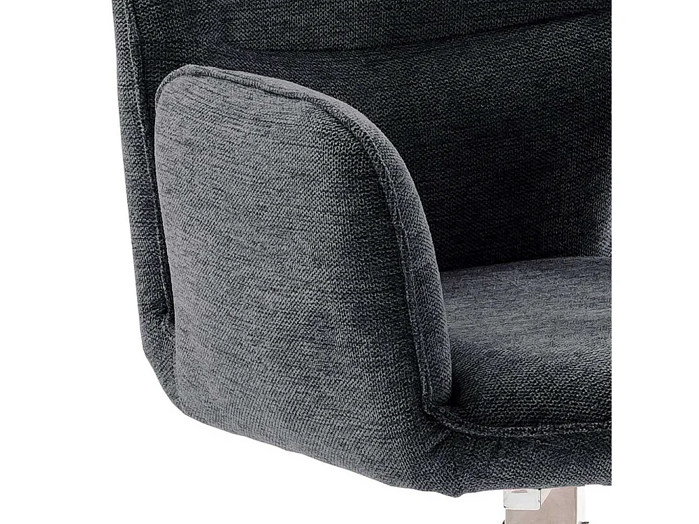 Esstischstuhl Set Anthrazit aus Chenillegewebe Edelstahl (2er Set)